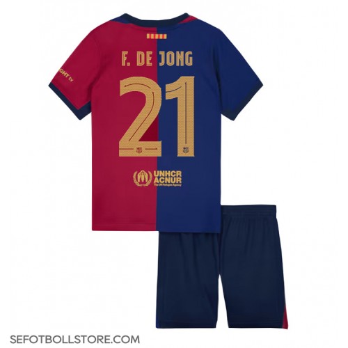 Barcelona Frenkie de Jong #21 Replika babykläder Hemmaställ Barn 2024-25 Kortärmad (+ korta byxor)